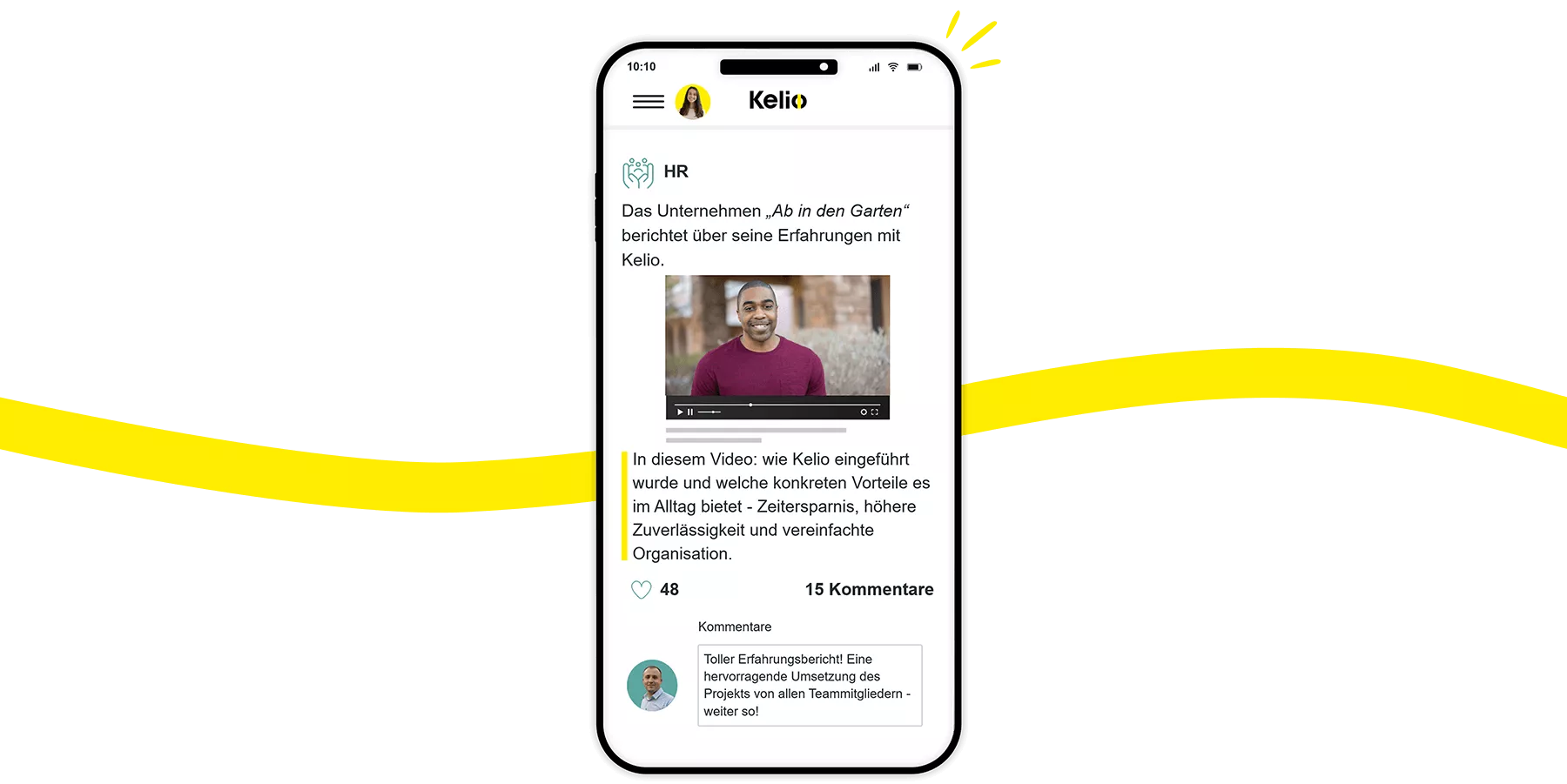 Das Kelio-Portal als Social-Media-Plattform: Neuigkeiten, Erfahrungsberichte und Interaktionen der Mitarbeitenden (Likes, Kommentare)