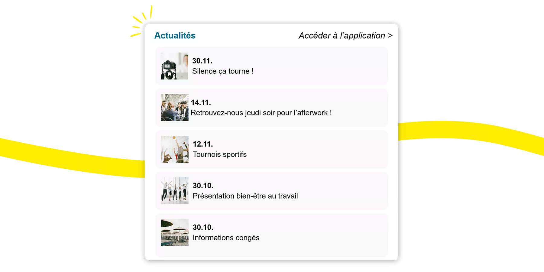 Fil d'actualités Kelio filtré par service et site pour une communication interne pertinente