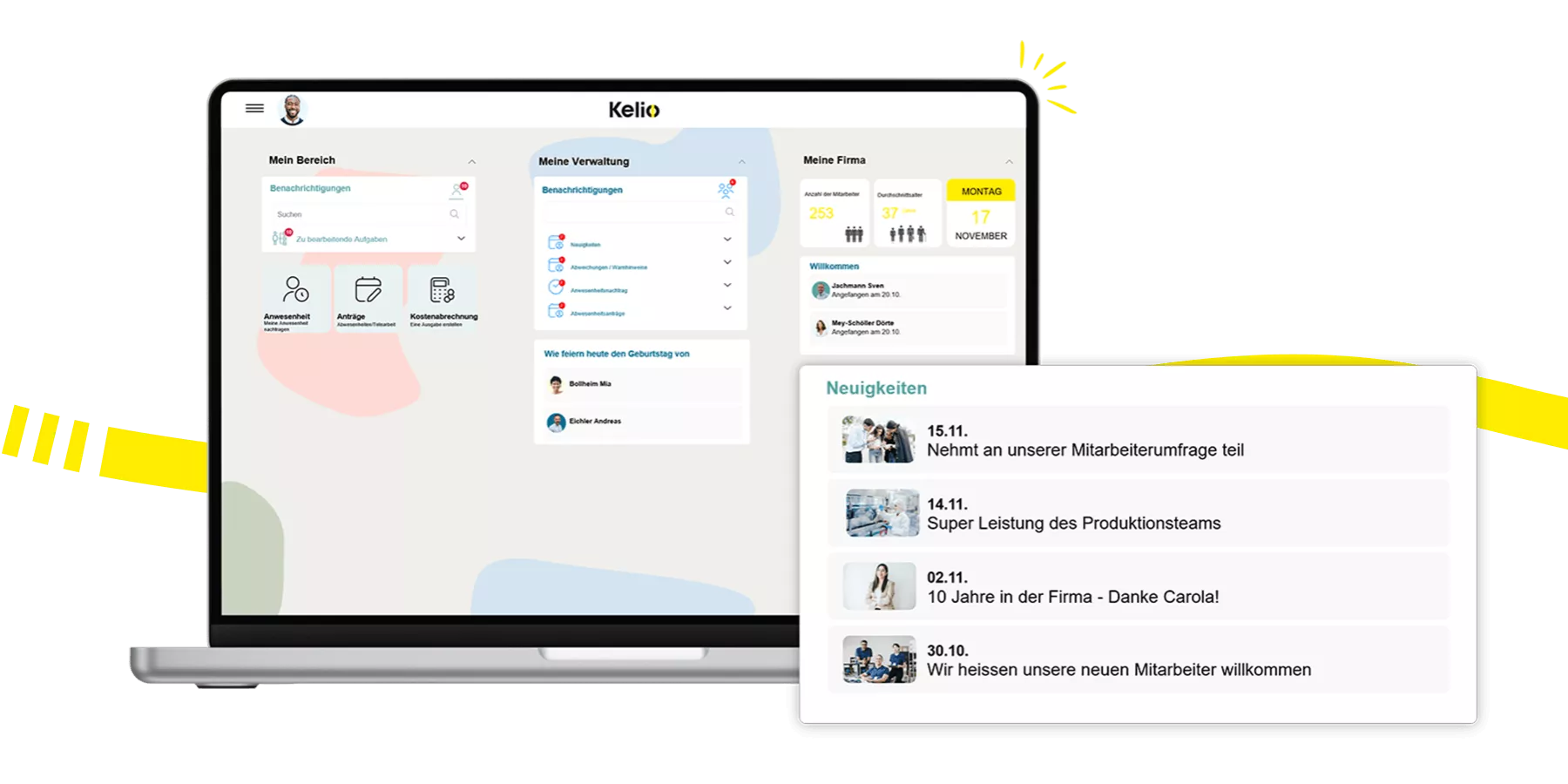Kelio Software: Plattform zum Austausch über strategische Projekte und gemeinsame Erfolge im Unternehmen