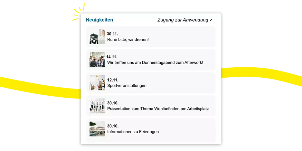 Kelio-Newsfeed, gefiltert nach Abteilung und Standort, für eine zielgerichtete interne Kommunikation