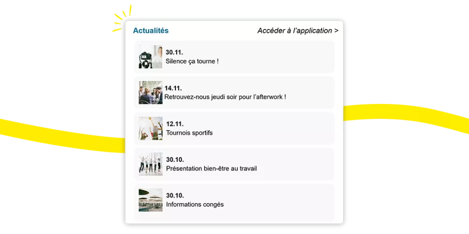 Fil d'actualités Kelio filtré par service et site pour une communication interne pertinente